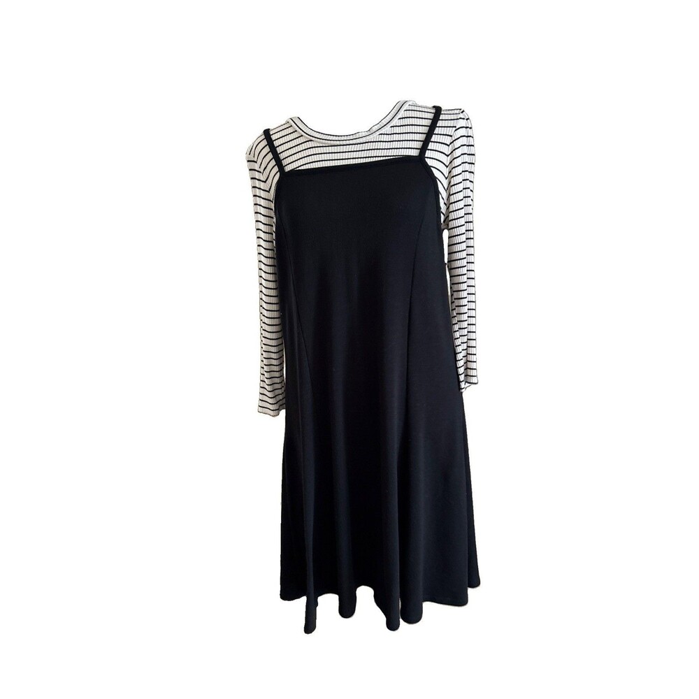 Girl’s Xhiliration Size XL 14/16 Black And White Knee Length Dress